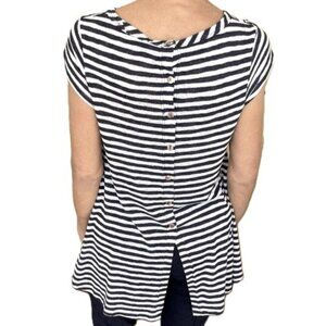 COIN 1804 • S • Crew Neck• High-Low Hem • Cap Sleeves • Back Button-Closure